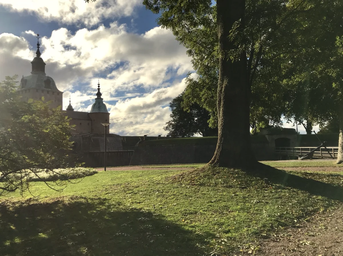 Kalmar Castle beside a large tree